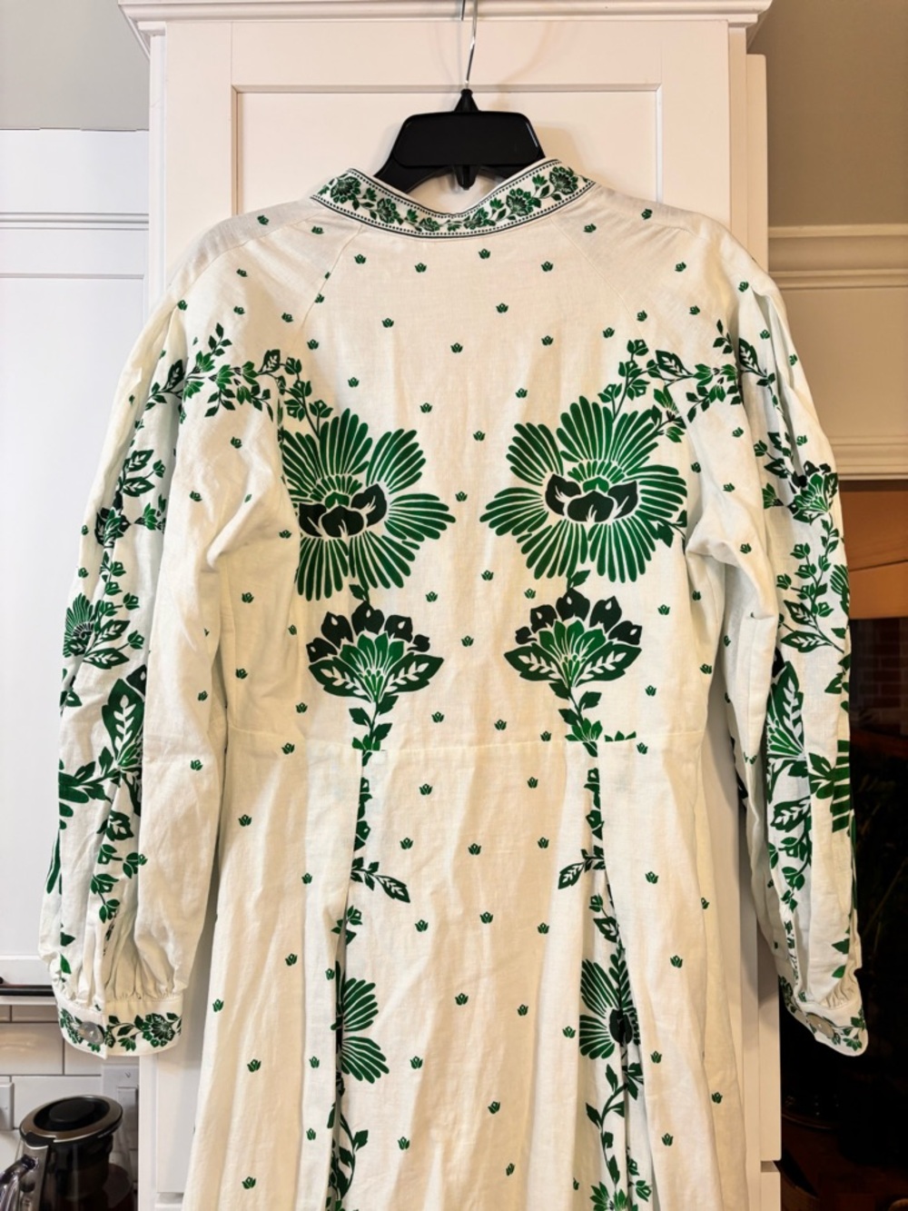 new Farm Rio Forest Soul Off-White Maxi Dress green and white floral sundress - Picture 10 of 12